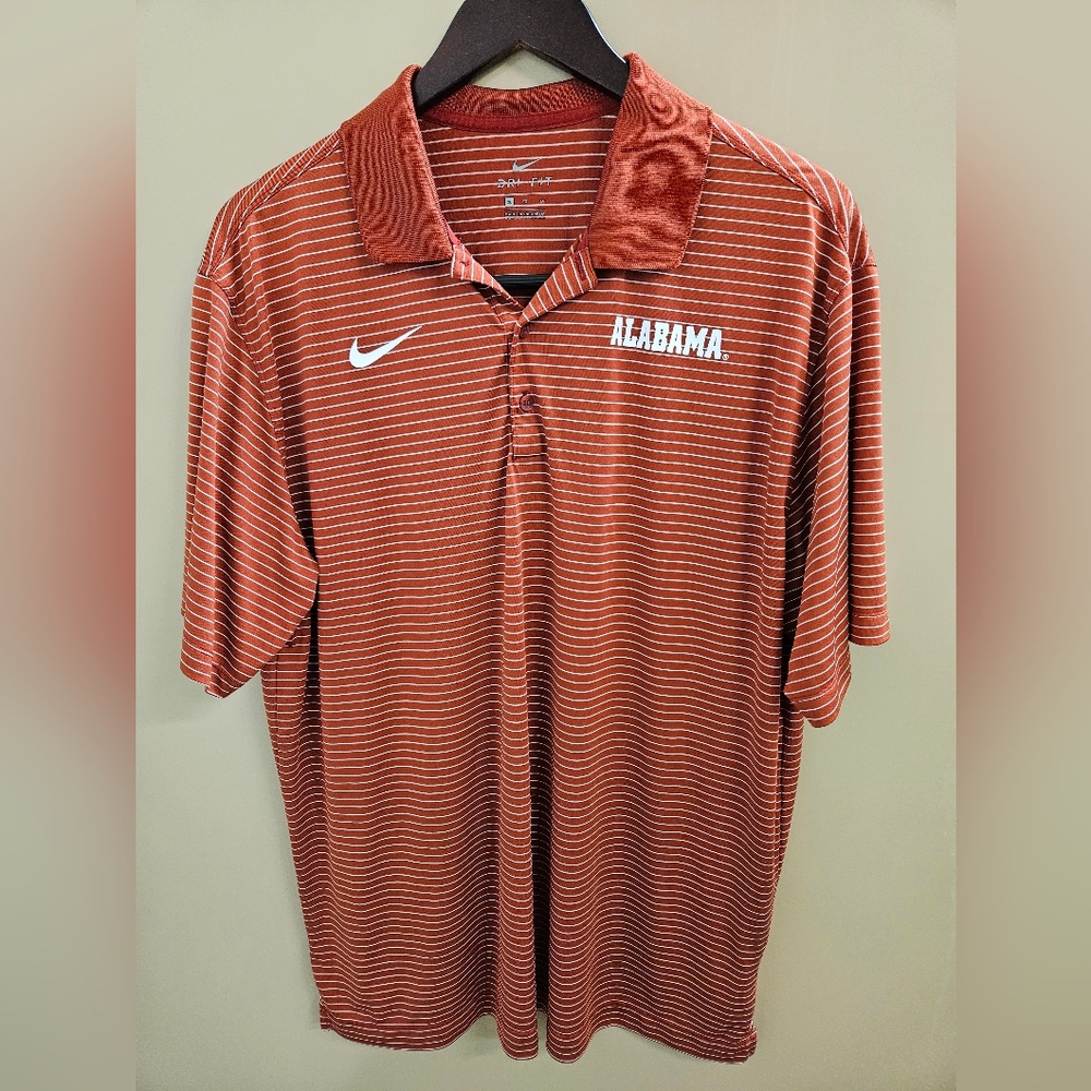 University Of Alabama Men's Polo Shirt - Red and White Stripes